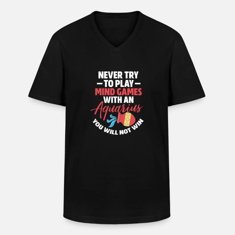 Wassermann - Männer-T-Shirt mit V-Ausschnitt - Schwarz