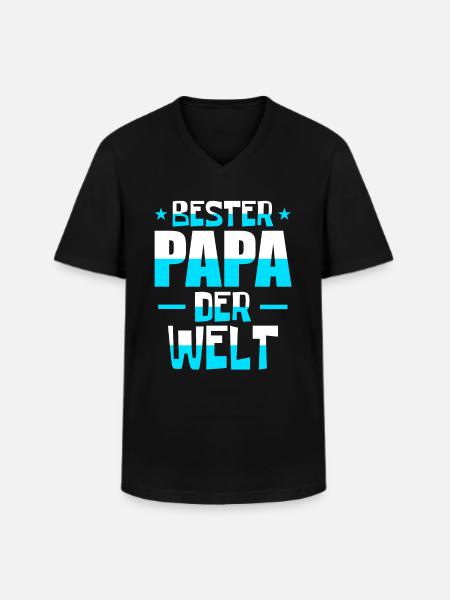 Bester Papa der Welt - Männer-T-Shirt mit V-Ausschnitt - Schwarz