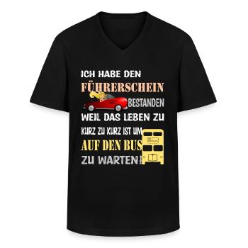 Führerschein bestanden - Männer-T-Shirt mit V-Ausschnitt - Schwarz - Vorne - AI Model Male 178 dark (178cm)