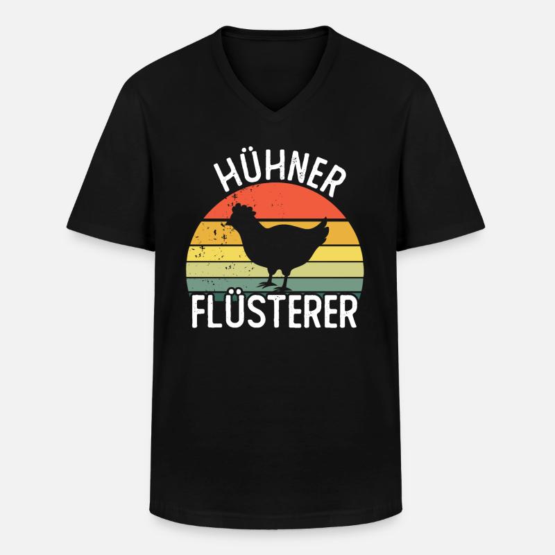 Hühner Flüsterer - Männer-T-Shirt mit V-Ausschnitt - Schwarz