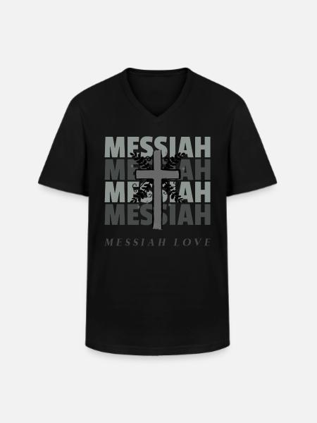 Christian T-shirts | MESSIA LOVE - Men's V-Neck T-Shirt - black
