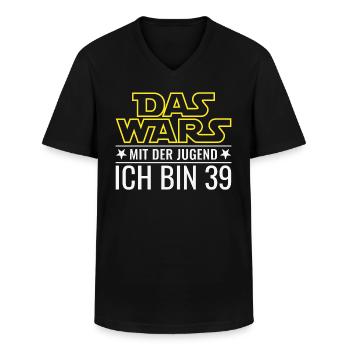 39. Geburtstag Das Wars Mit der Jugend Ich bin 39 - Männer-T-Shirt mit V-Ausschnitt - Schwarz - Vorne - AI Model Male 178 dark (178cm)