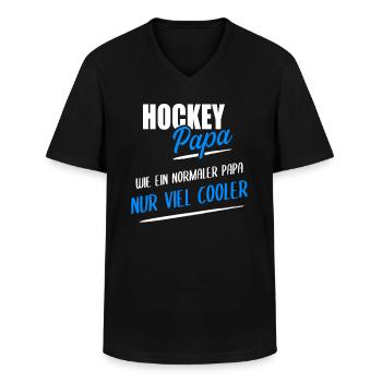 Hockey Papa Geschenk Vater Spruch - Männer-T-Shirt mit V-Ausschnitt - Schwarz - Vorne - AI Model Male 178 dark (178cm)