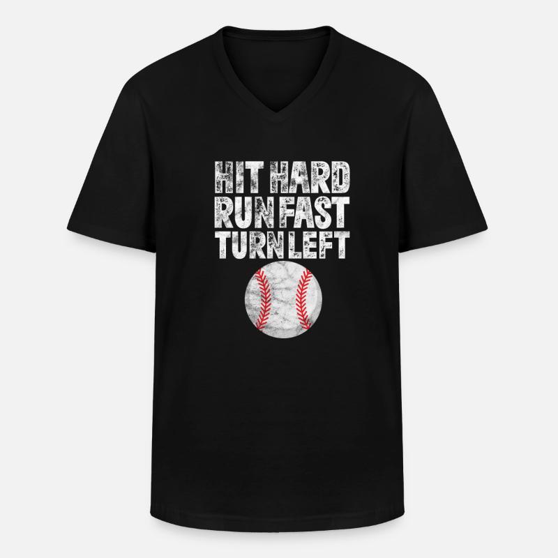 Baseball - Männer-T-Shirt mit V-Ausschnitt - Schwarz