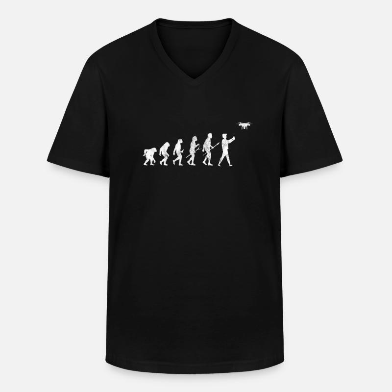 Drone Evolution - T-shirt col V Homme - noir