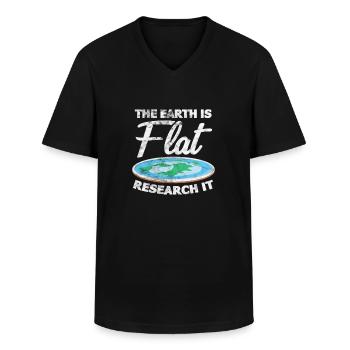 Flache Erde - Männer-T-Shirt mit V-Ausschnitt - Schwarz - Vorne - AI Model Male 178 dark (178cm)