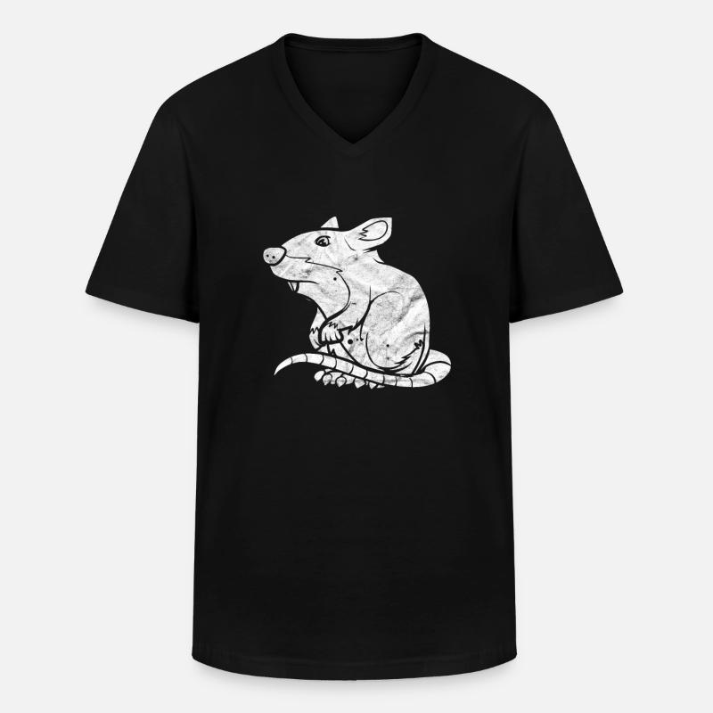 Ratte - Männer-T-Shirt mit V-Ausschnitt - Schwarz