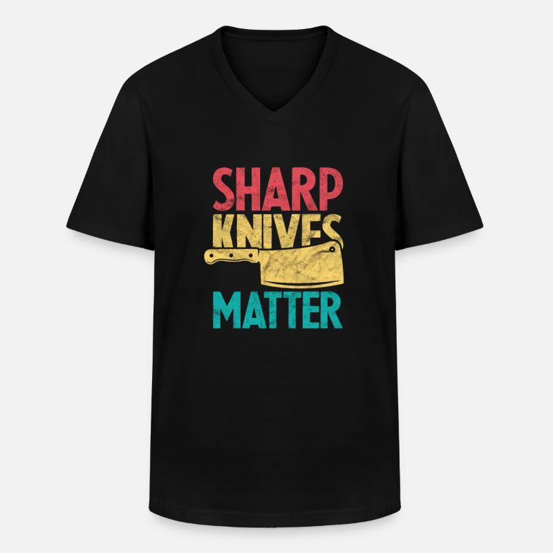 Koch - Männer-T-Shirt mit V-Ausschnitt - Schwarz