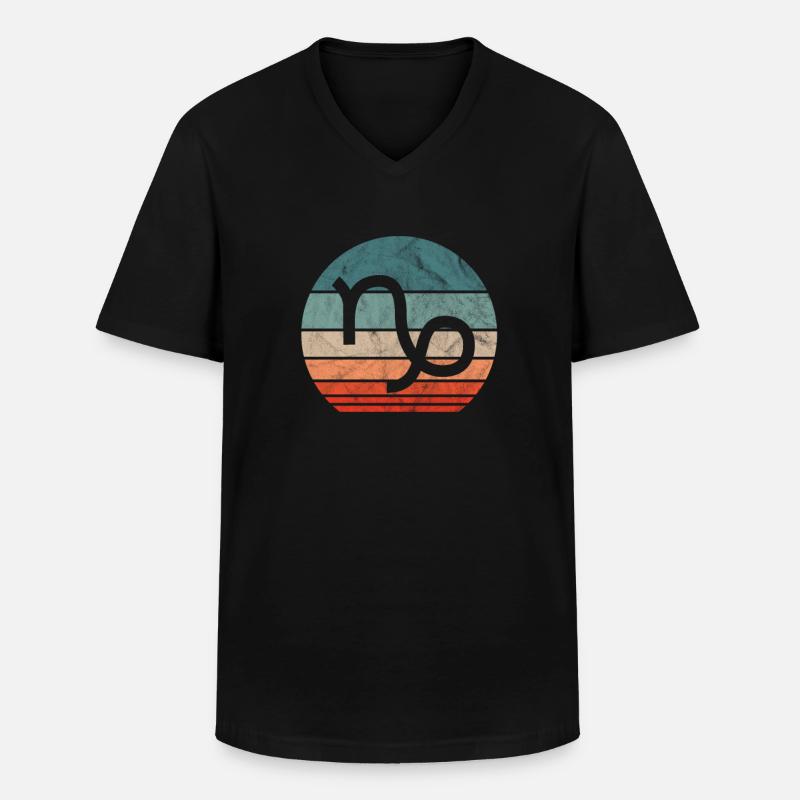 Sternzeichen Steinbock - Männer-T-Shirt mit V-Ausschnitt - Schwarz