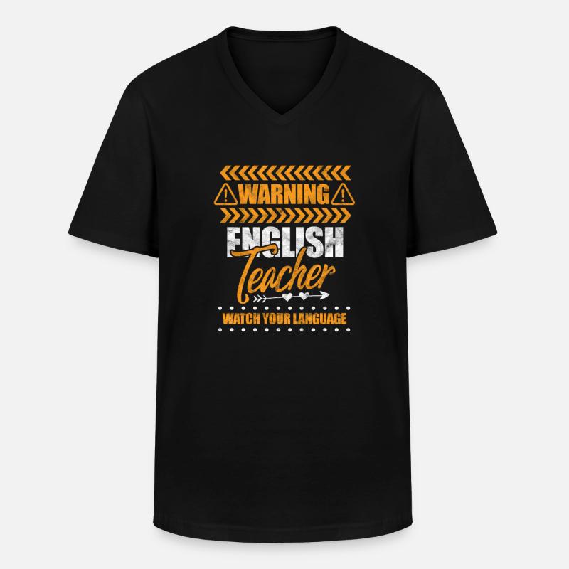 Englisch Lehrer - Männer-T-Shirt mit V-Ausschnitt - Schwarz