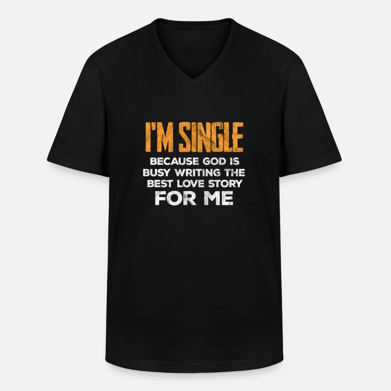 Single - Männer-T-Shirt mit V-Ausschnitt - Schwarz