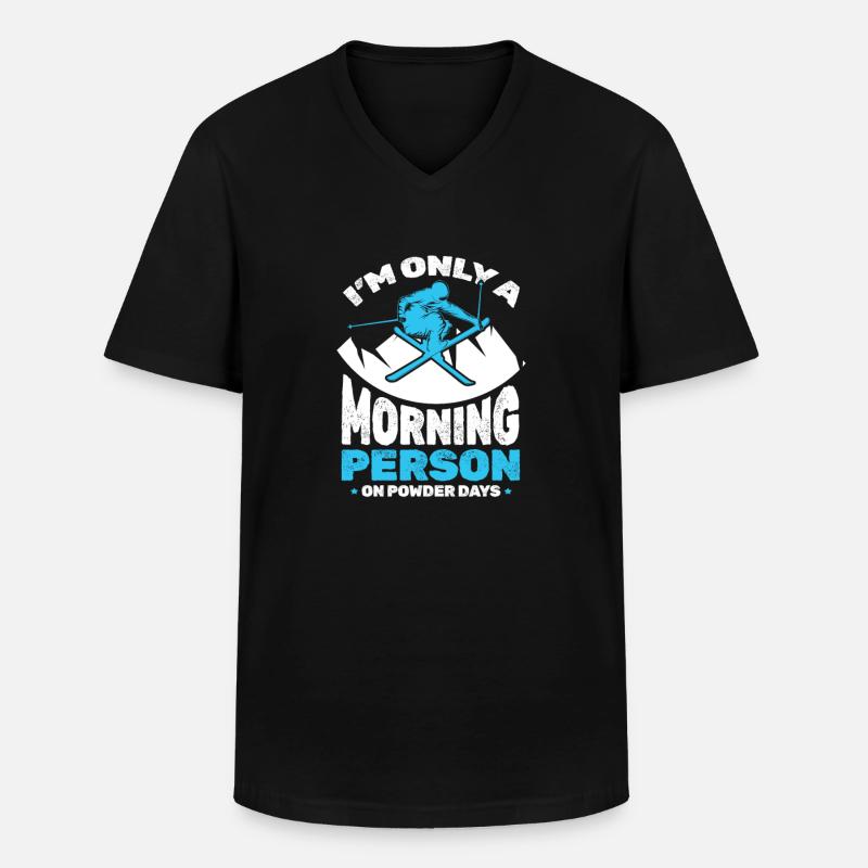 Ski - Männer-T-Shirt mit V-Ausschnitt - Schwarz