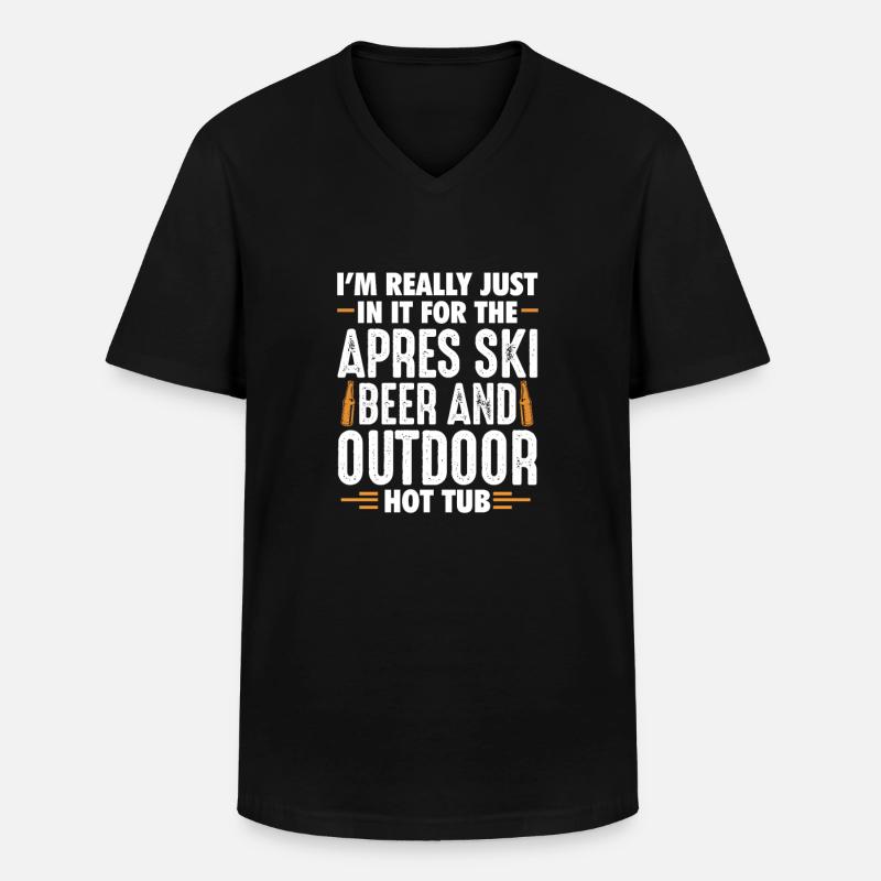 Apres Ski - Männer-T-Shirt mit V-Ausschnitt - Schwarz
