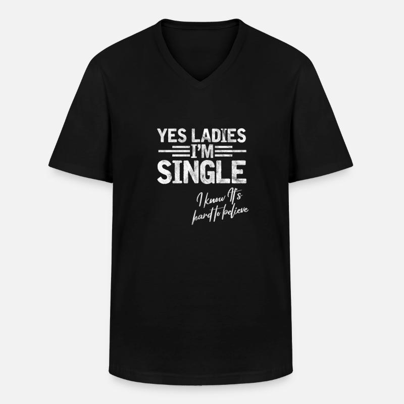 Single - Männer-T-Shirt mit V-Ausschnitt - Schwarz