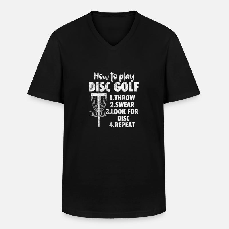 Disc Golf - Männer-T-Shirt mit V-Ausschnitt - Schwarz