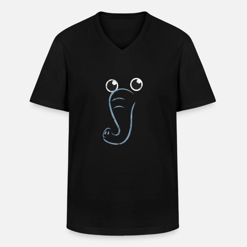 Elefant - Männer-T-Shirt mit V-Ausschnitt - Schwarz