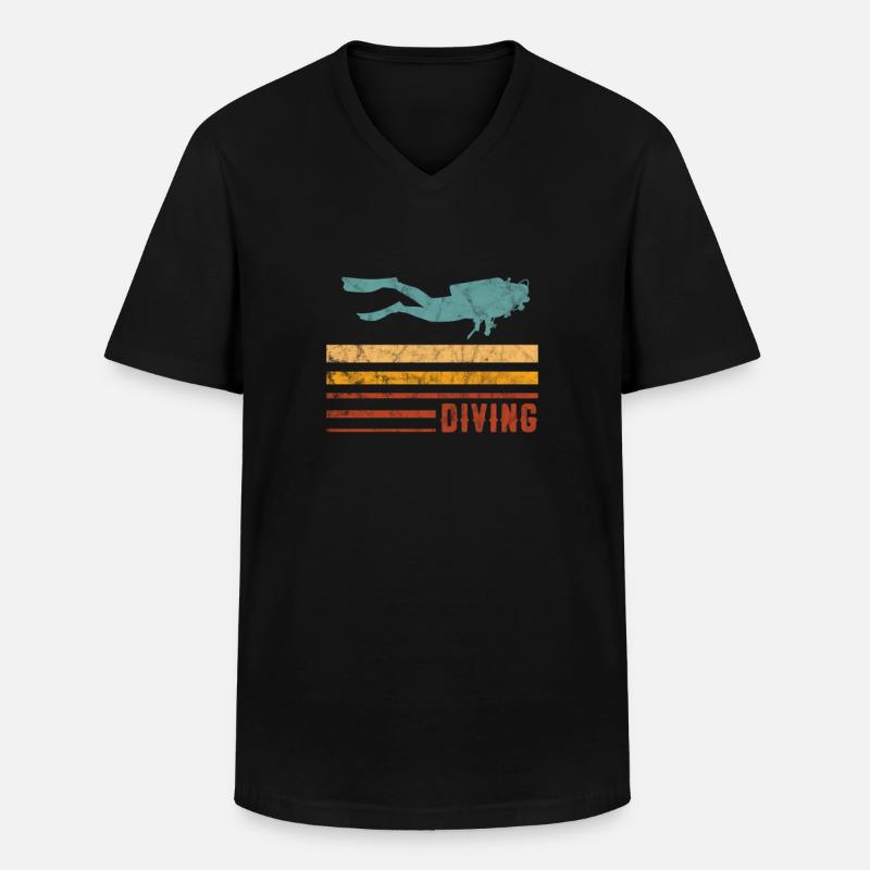 Taucher - Männer-T-Shirt mit V-Ausschnitt - Schwarz