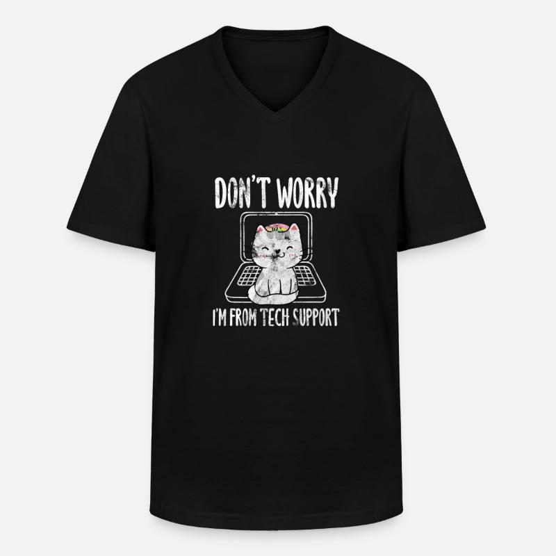 Technischer Support - Männer-T-Shirt mit V-Ausschnitt - Schwarz