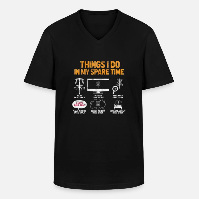 Disc Golf - Männer-T-Shirt mit V-Ausschnitt - Schwarz