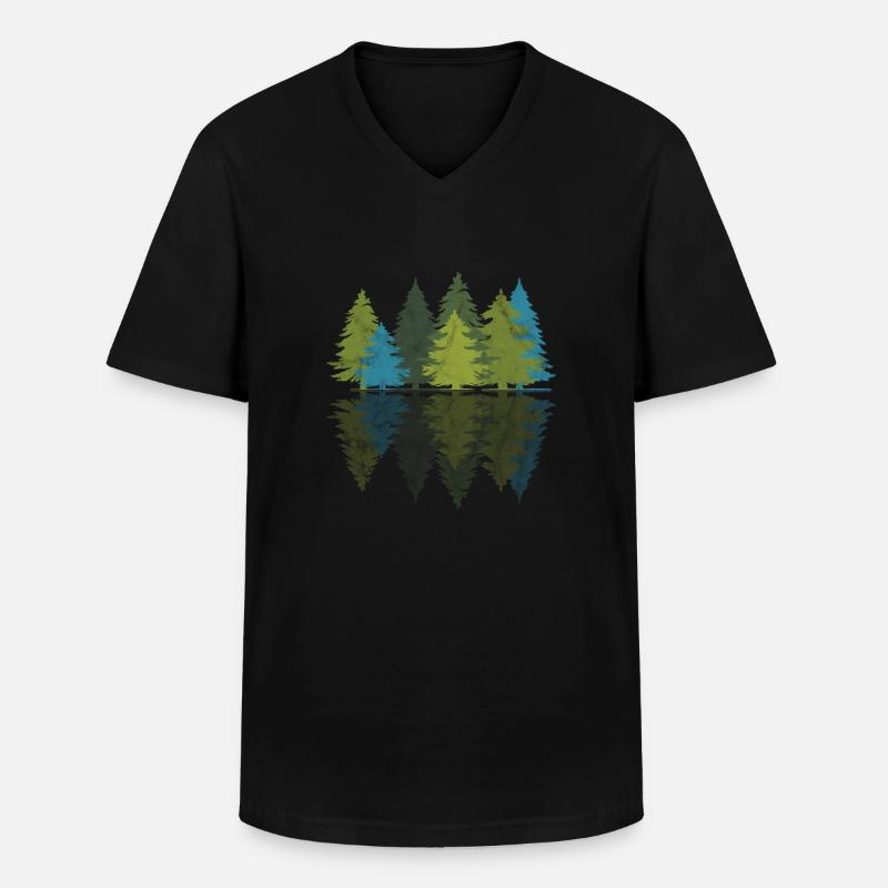 Wald - Männer-T-Shirt mit V-Ausschnitt - Schwarz