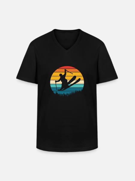 Ski - Men's V-Neck T-Shirt - black