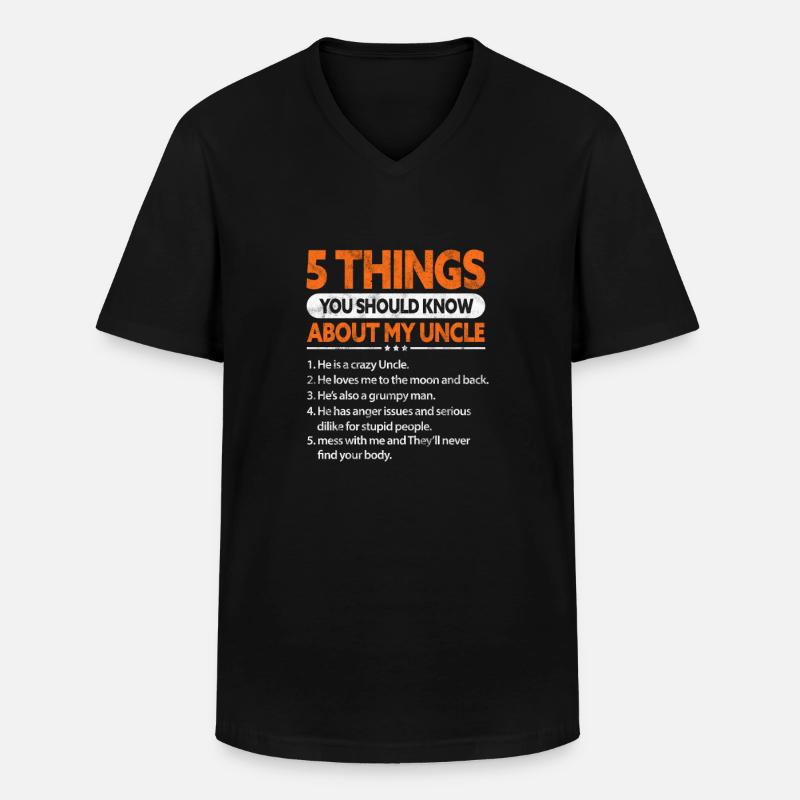 Onkel - Männer-T-Shirt mit V-Ausschnitt - Schwarz