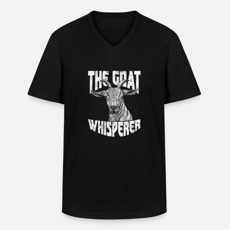 Ziege - Männer-T-Shirt mit V-Ausschnitt - Schwarz
