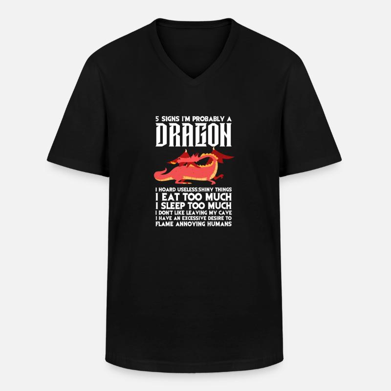 Drache - Männer-T-Shirt mit V-Ausschnitt - Schwarz