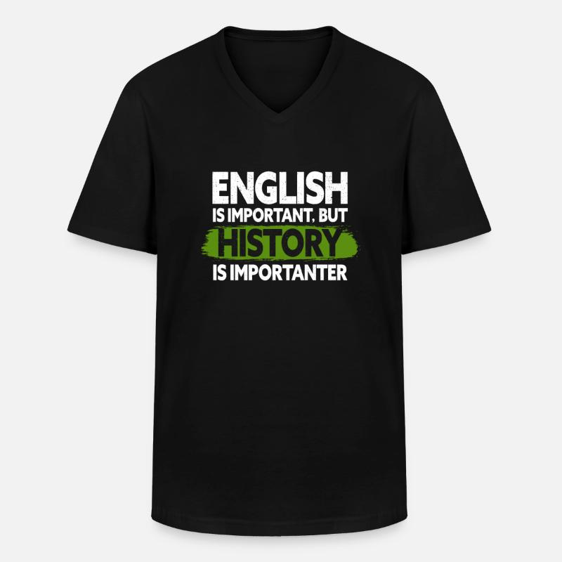 Geschichte - Männer-T-Shirt mit V-Ausschnitt - Schwarz