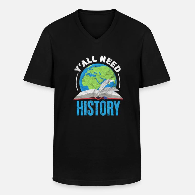 Historielærer historie Lærer Historie - Klassisk herre T-shirt med V-udskæring - sort
