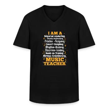 Musiklehrer - Männer-T-Shirt mit V-Ausschnitt - Schwarz - Vorne - AI Model Male 178 dark (178cm)