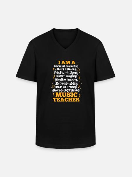 Music teacher - Men's V-Neck T-Shirt - black