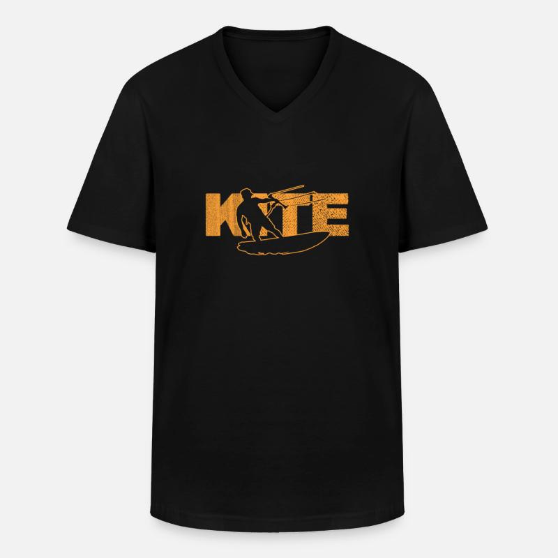 Kitesurfen - Männer-T-Shirt mit V-Ausschnitt - Schwarz