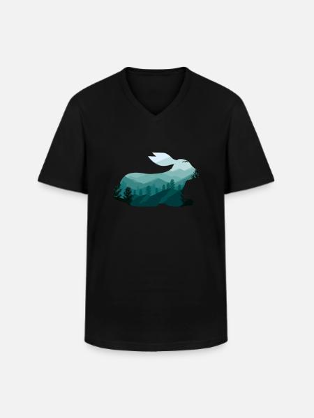 Hare - Men's V-Neck T-Shirt - black