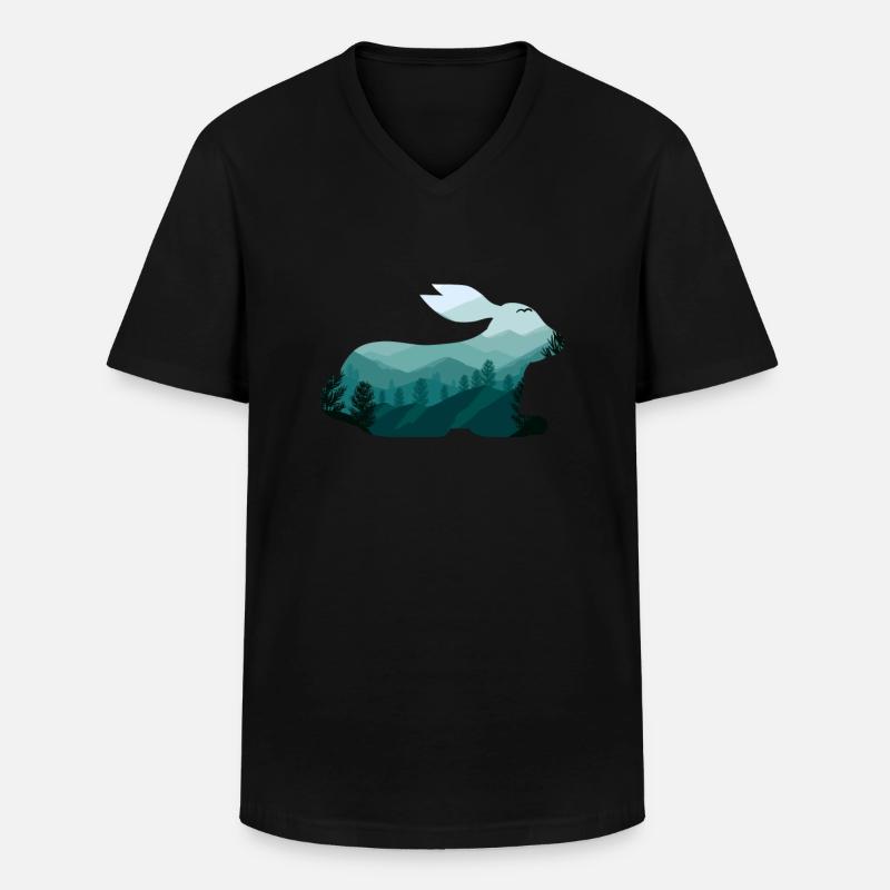 Hase - Männer-T-Shirt mit V-Ausschnitt - Schwarz