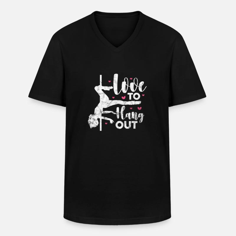 Pole Dance - Männer-T-Shirt mit V-Ausschnitt - Schwarz