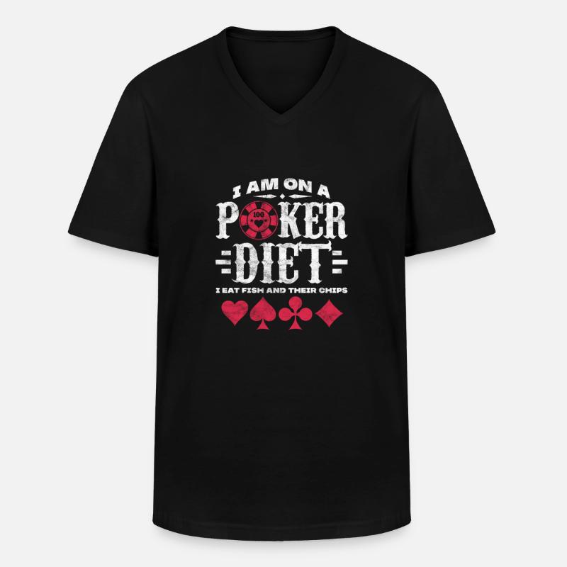 Poker - Männer-T-Shirt mit V-Ausschnitt - Schwarz