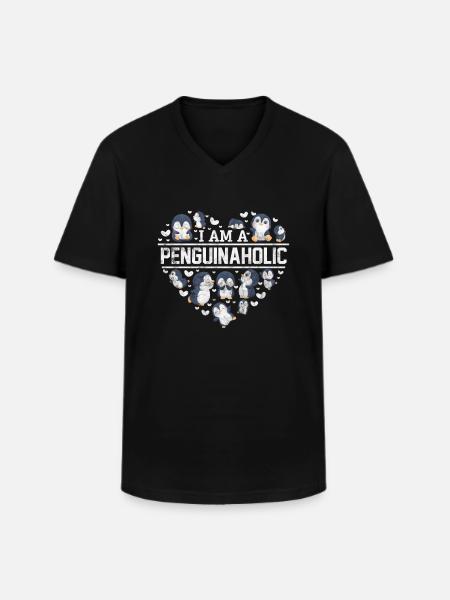 Penguin - Men's V-Neck T-Shirt - black