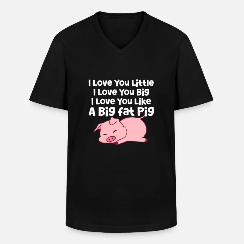 Schwein - Männer-T-Shirt mit V-Ausschnitt - Schwarz