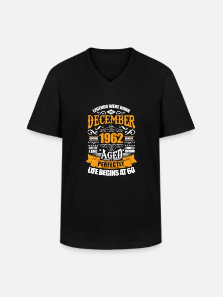 Décembre 1962 - T-shirt col V Homme - noir