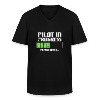 Pilot - Männer-T-Shirt mit V-Ausschnitt - Schwarz - Vorne - AI Model Male 178 dark (178cm)