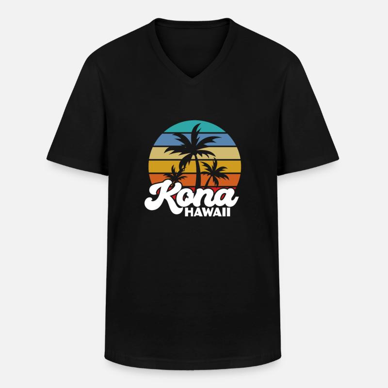 Hawaii - Männer-T-Shirt mit V-Ausschnitt - Schwarz