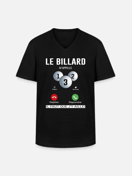 Le Billard M'appelle - T-shirt col V Homme - noir