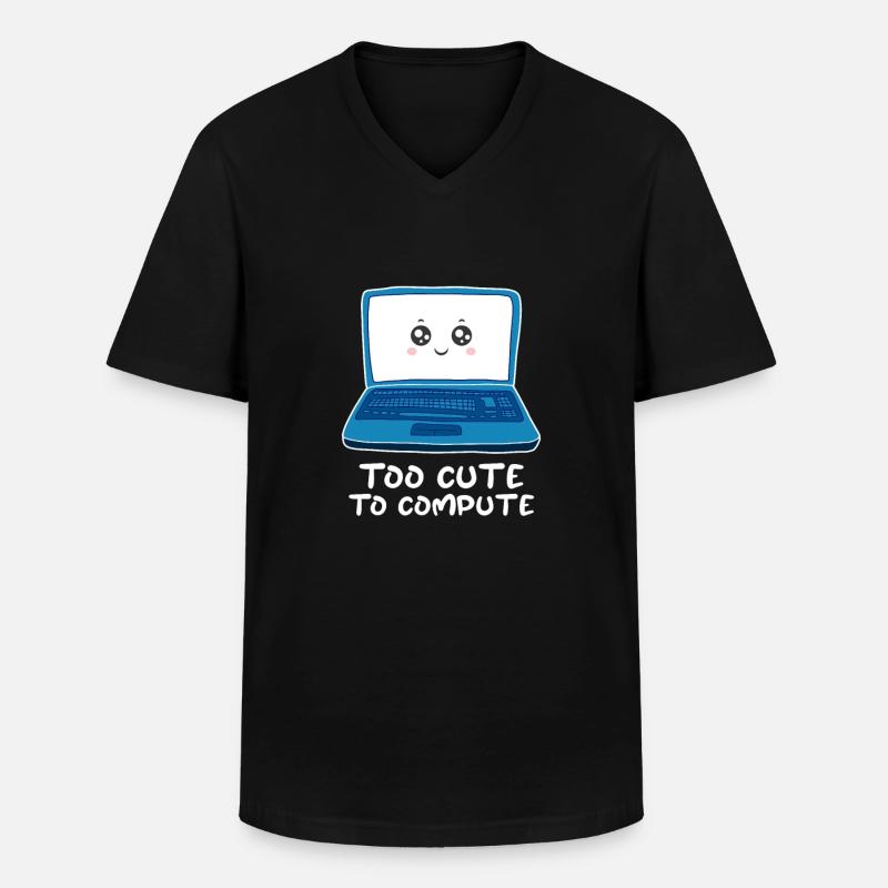 Computer - Männer-T-Shirt mit V-Ausschnitt - Schwarz