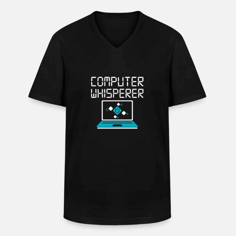 Computer - Männer-T-Shirt mit V-Ausschnitt - Schwarz