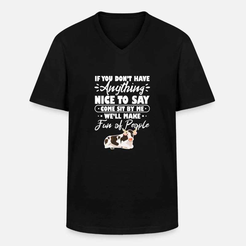 Kuh - Männer-T-Shirt mit V-Ausschnitt - Schwarz