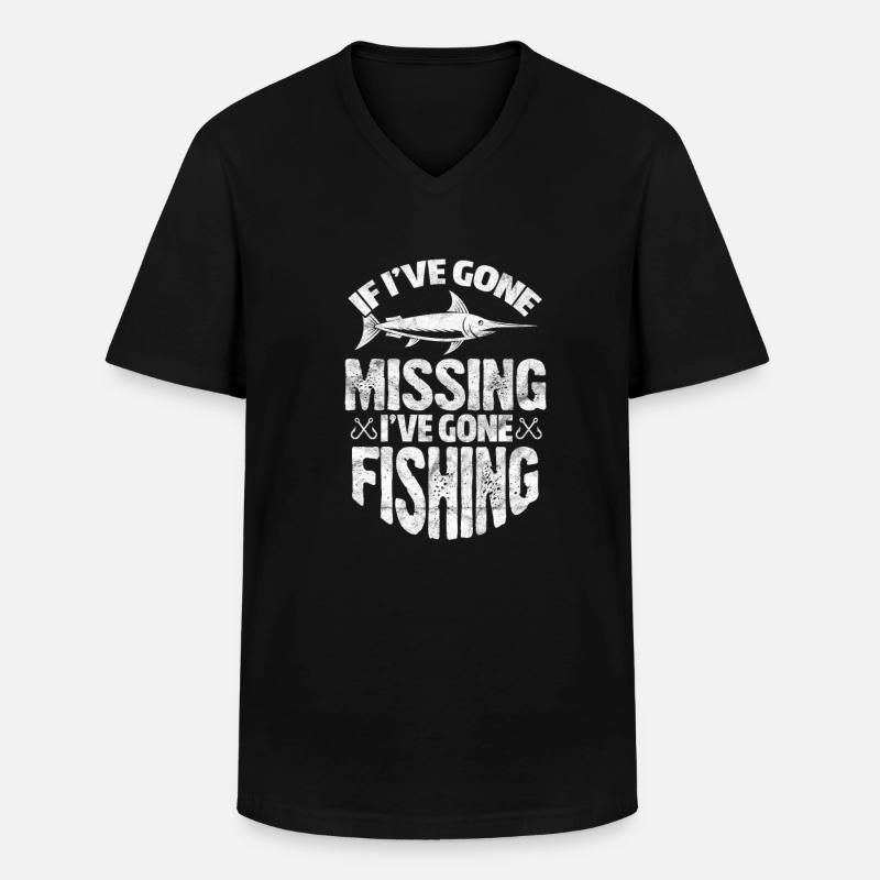 Angler - Männer-T-Shirt mit V-Ausschnitt - Schwarz