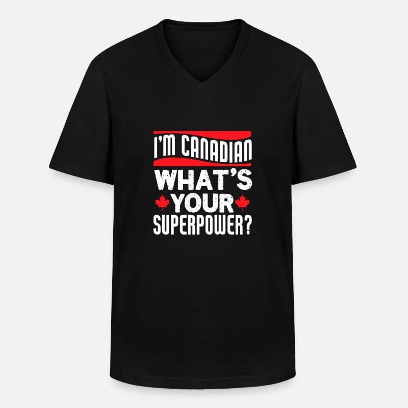 Kanada - Männer-T-Shirt mit V-Ausschnitt - Schwarz