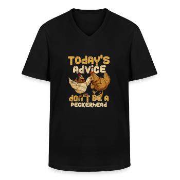 Chicken - Men's V-Neck T-Shirt - black - Front - AI Model Male 178 dark (178cm)