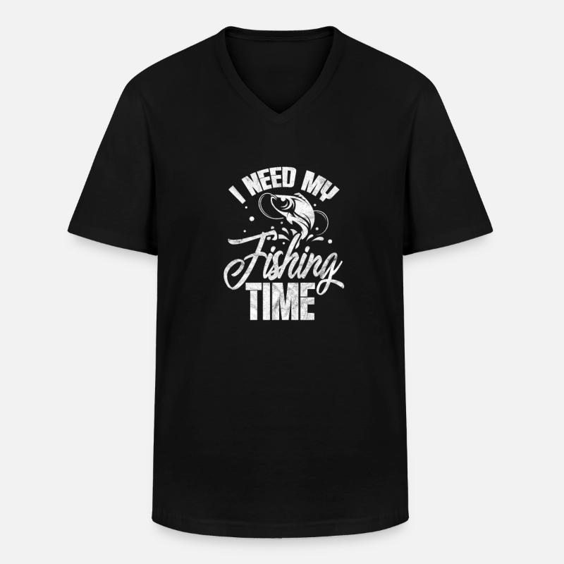 Angler - Männer-T-Shirt mit V-Ausschnitt - Schwarz
